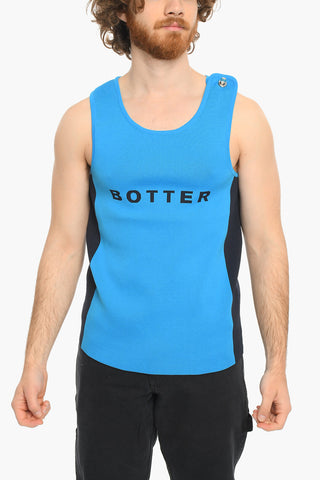 Two-Tone Tank Top with Logo Embroidery
