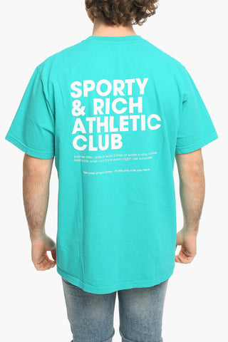 T-Shirt a Tinta Unita con Stampa a Contrasto