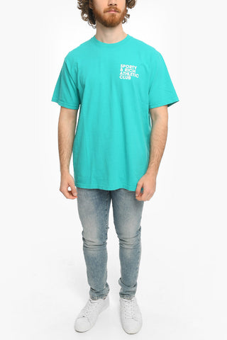 T-Shirt a Tinta Unita con Stampa a Contrasto