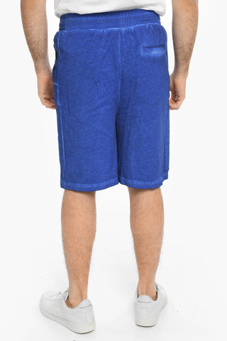 SAMUEL ROSS Acid Wash Effect Shorts with Embossed Logo