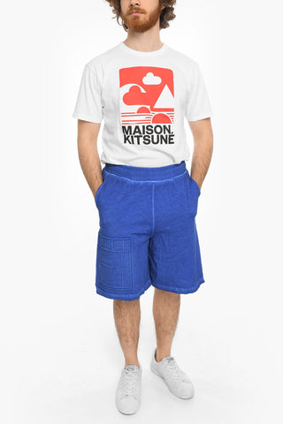 SAMUEL ROSS Acid Wash Effect Shorts with Embossed Logo