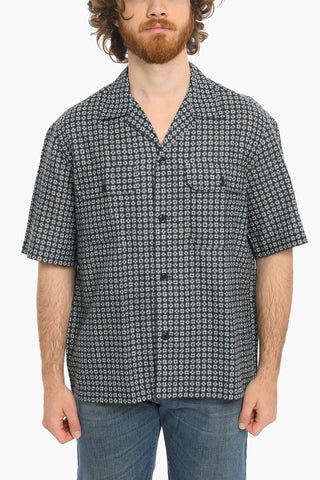 Short Sleeve Geometrical Motif Shirt