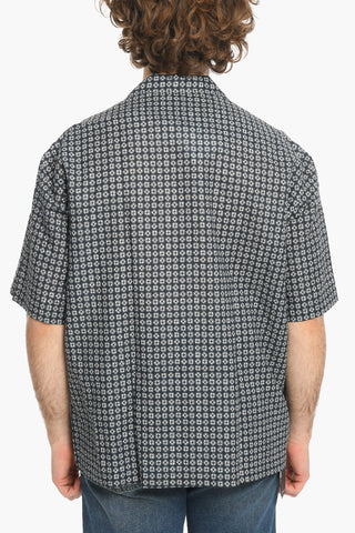 Short Sleeve Geometrical Motif Shirt