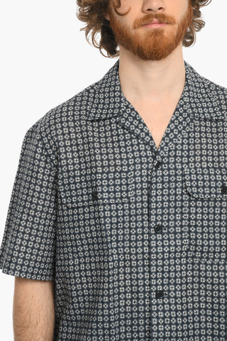 Short Sleeve Geometrical Motif Shirt