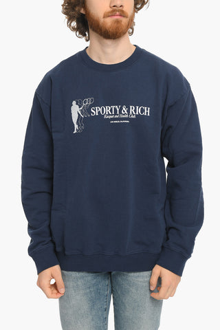 Contrasting Printed Crew-neck Sweatshirt