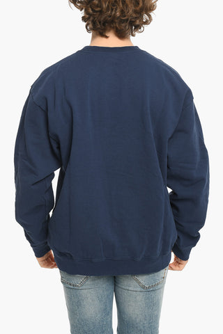 Contrasting Printed Crew-neck Sweatshirt