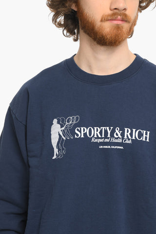 Contrasting Printed Crew-neck Sweatshirt