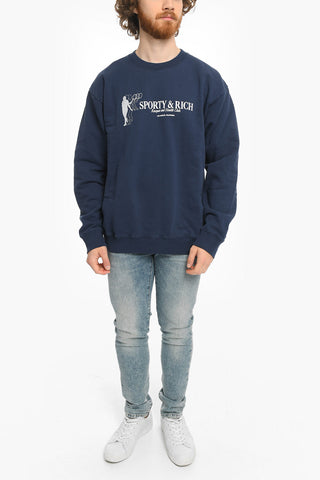 Contrasting Printed Crew-neck Sweatshirt