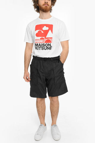 Rip-stop Motif Cargo Shorts