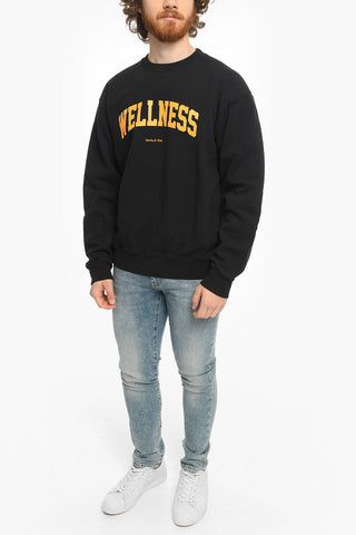Contrasting Printed Crew-neck Sweatshirt