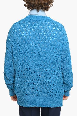Cardigan in Cotone e Nylon con Scollo a V