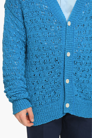 Cardigan in Cotone e Nylon con Scollo a V