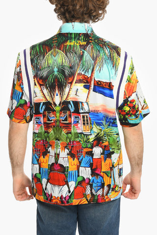 All Over Printed Shirt with Snap Buttons