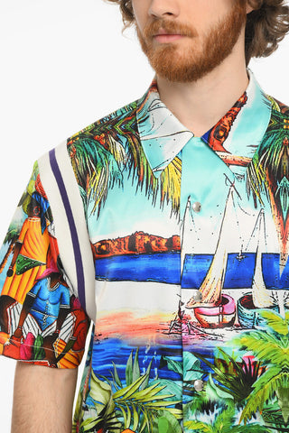 All Over Printed Shirt with Snap Buttons