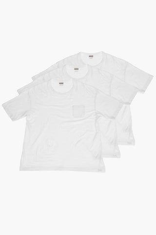 Set of 3 Solid Color Crewneck SUBLIG JUMBO T-Shirt with Breast Pocket