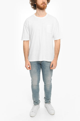 Set of 3 Solid Color Crewneck SUBLIG JUMBO T-Shirt with Breast Pocket