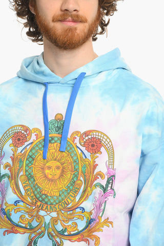 COUTURE Felpa in Cotone Tie Dye con Maxi Logo Frontale