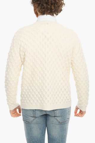 Constrasting Buttons Wool Blend GRANDMA' Cardigan