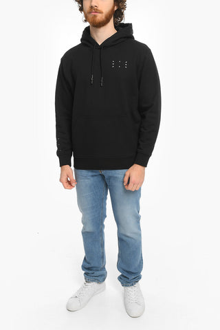 MCQ N.0 Hoodie Sweatshirt with Cangaroo Pocket and Embossed Contrasting Detailing