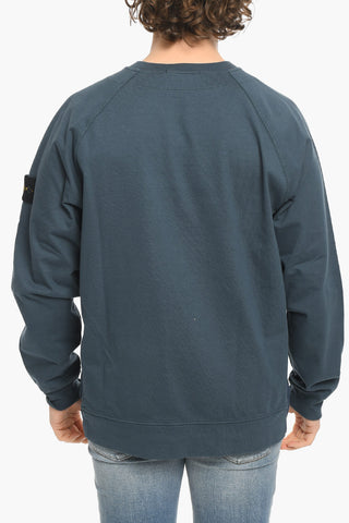 Felpa Girocollo in Cotone con Logo Ricamato