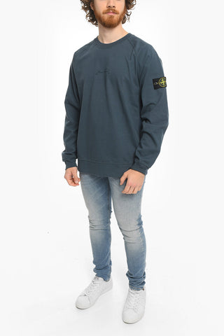 Felpa Girocollo in Cotone con Logo Ricamato