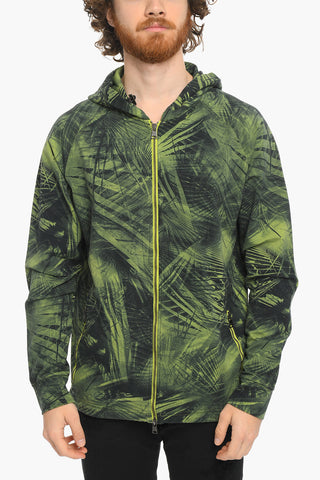 All-Over Pat Motif Hoodie with Zip Closure