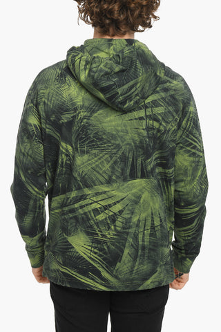 All-Over Pat Motif Hoodie with Zip Closure