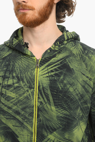 All-Over Pat Motif Hoodie with Zip Closure