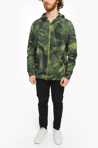 All-Over Pat Motif Hoodie with Zip Closure