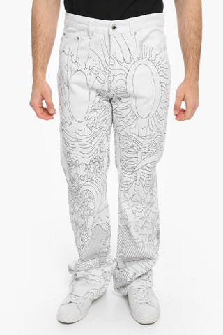 Mid-Waist All-Over Embroidered DUALITY Jeans 25cm