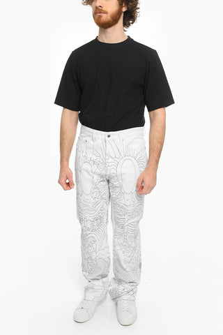Mid-Waist All-Over Embroidered DUALITY Jeans 25cm