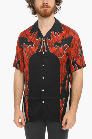 All-Over Dragon Warrior Printed OHIO ECOVERO Bowling Shirt