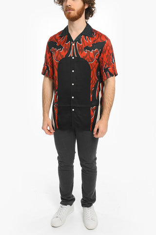 All-Over Dragon Warrior Printed OHIO ECOVERO Bowling Shirt