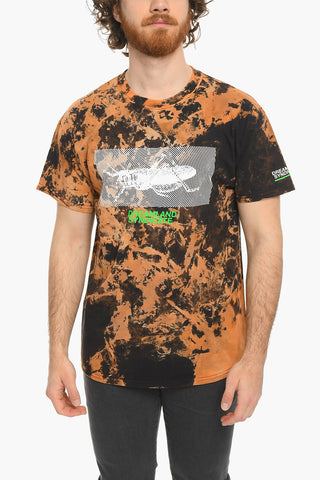 Acid Wash Effect Crew-Neck T-shirt