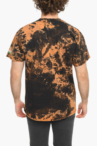Acid Wash Effect Crew-Neck T-shirt