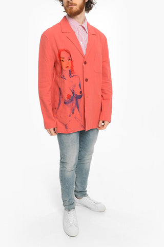 Cotton and Linen Printed Blazer
