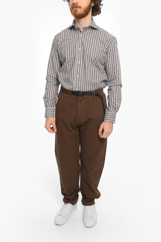 Cotton Baggy Pants with Industrial Belt