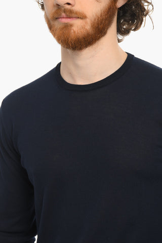 Solid Color Lightweight Crew-neck Sweater