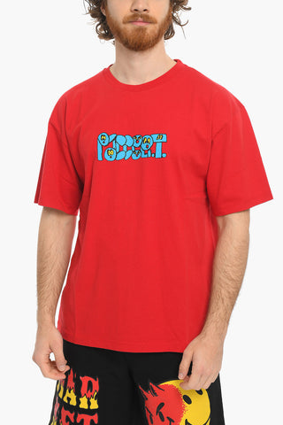 Contrasting Printed Cotton Crew-Neck T-shirt