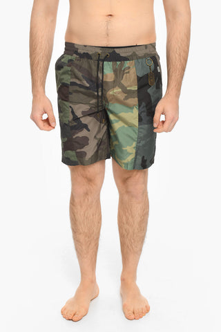 Costume da Bagno Boxer in Nylon Motivo Camouflage