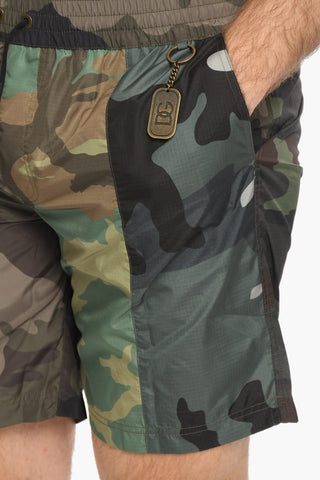 Costume da Bagno Boxer in Nylon Motivo Camouflage
