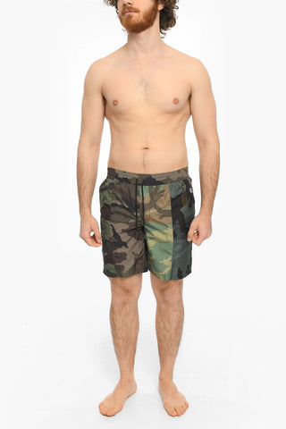 Costume da Bagno Boxer in Nylon Motivo Camouflage