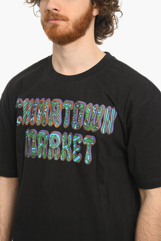 Printed Frontal Cotton HIPPIE Crew-Neck T-shirt