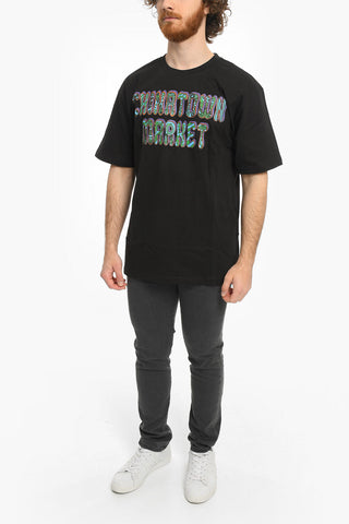 Printed Frontal Cotton HIPPIE Crew-Neck T-shirt