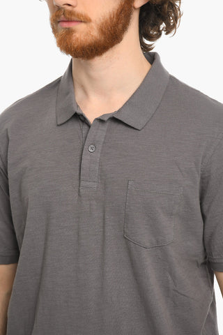 PENN-RICH Solid Color 2-Buttons FLAME Polo Shirt with Breast Pocket