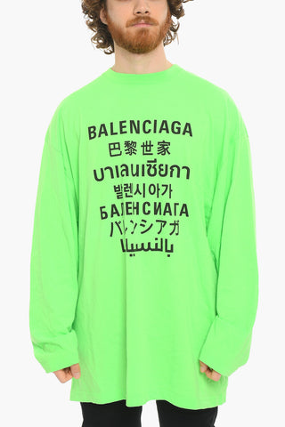 Long-sleeved T-shirt with Lettering Logo Print