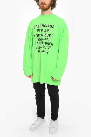 Long-sleeved T-shirt with Lettering Logo Print