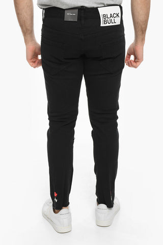BLACK BULL Frayed Hem SEXY TWIST Low Rise Jeans 13cm