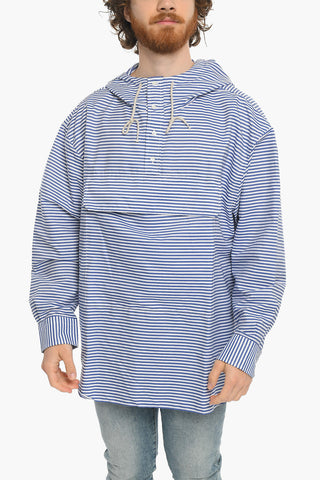 Maxi Pocket Frontal Awning Striped Shirt with Hood
