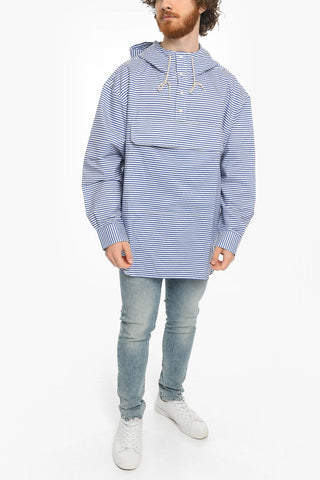 Maxi Pocket Frontal Awning Striped Shirt with Hood